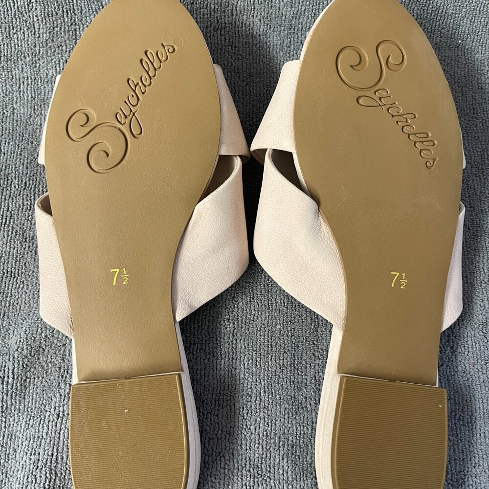 Seychelles Continental Nubuck Pink Leather Slide Flat Sandals 7.5 - New in Box! - Picture 7 of 8